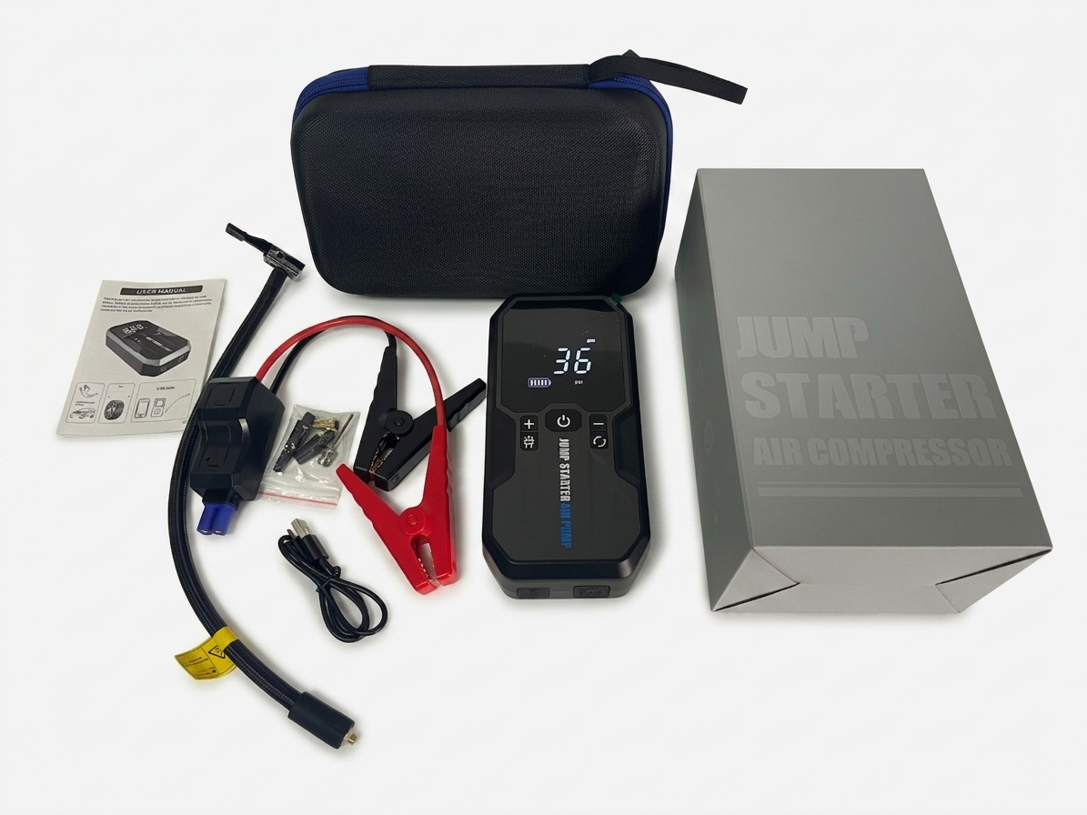 6 in 1 Car Jump Starter + Tire Inflator (24,000mAH)