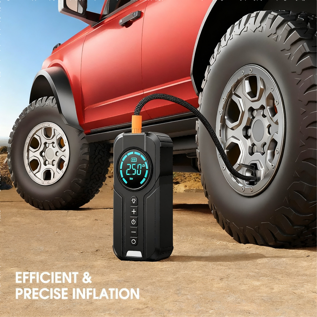 6 in 1 Car Jump Starter + Tire Inflator