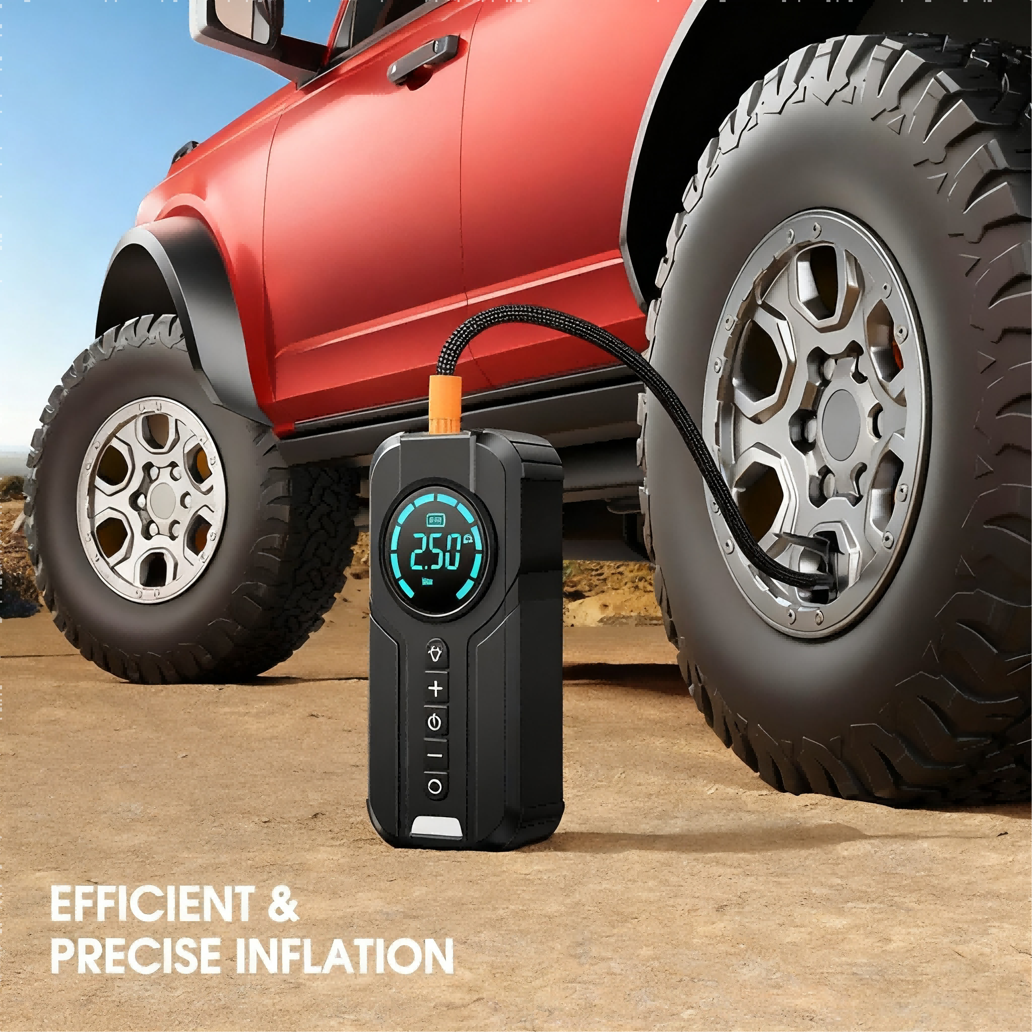 6 in 1 Car Jump Starter + Tire Inflator